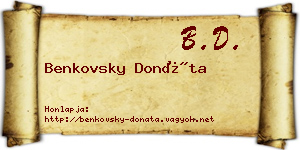 Benkovsky Donáta névjegykártya